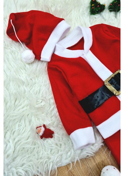 Erkek Çocuk Noel Baba Yılbaşı Kostümü Şapkalı Kemerli Bebek Kostümü fırsatları