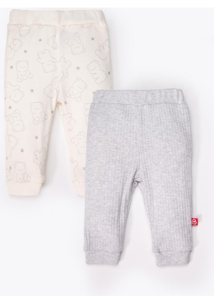 Patiksiz Pantolon 2li (Cute Bear) Gri Melanj