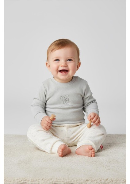 Patiksiz Pantolon 2li (Cute Bear) Gri Melanj fırsatları