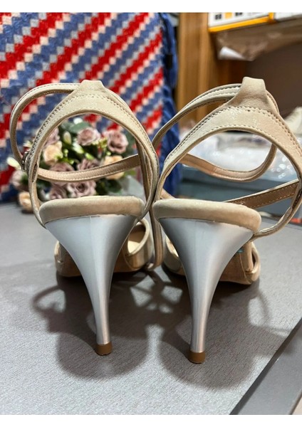 Ekru Mat Yaldızlı 8,5 cm 11 Pont Kelebek Model Tango, Dans ve Salon Ayakkabısı modelleri