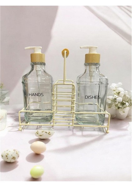 Savor Metal Standlı 2’li Cam Sıvı Sabunluk Seti – Şık, Dayanıklı ve Dekoratif fiyatları