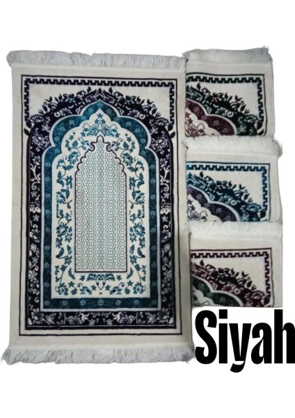 Çiçekli Mihrap Motifi Akrilik Polyester Kadife Desenli Namazlık Seccade (110X70)CM 700 gr
