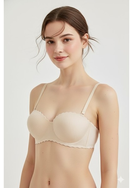 Lazer Kesim Dolgulu Telsiz Iz Yapmaz Sütyen Ten