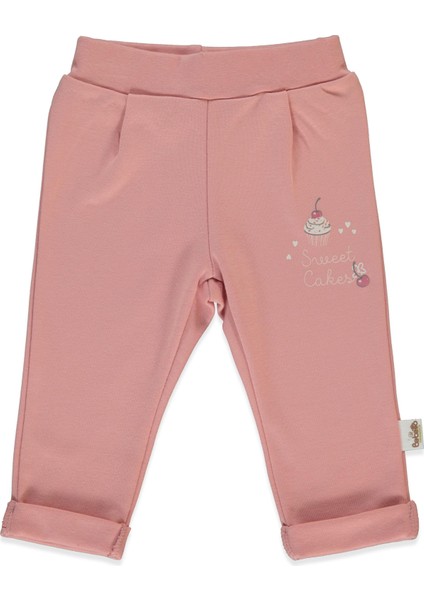 Organik Interlok Patiksiz Pantolon (Organıc Cupcakes) Gül Kurusu