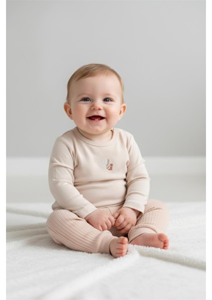 Patiksiz Pantolon 2li (Cute Bunny) Bej