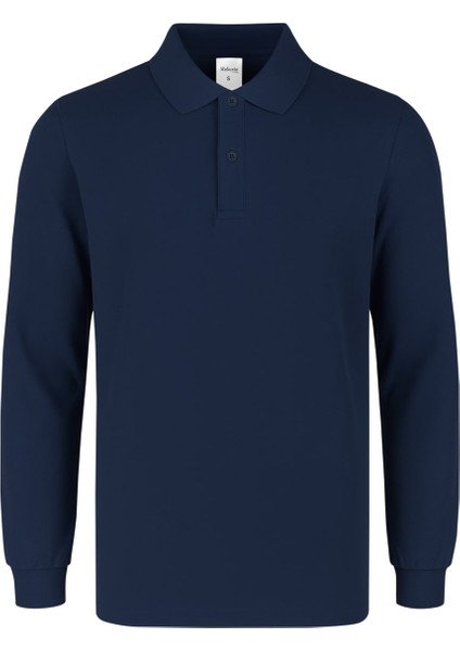 polo yaka lacivert uzun kollu sweatshirt ış tişörtü