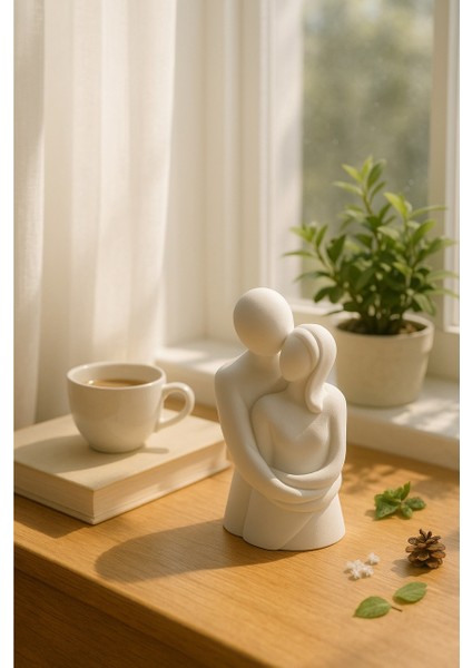 Sevgi ve Bağlılık Figürü El Yapımı Soyut Heykel 12.2x7