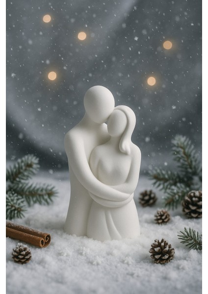 Sevgi ve Bağlılık Figürü El Yapımı Soyut Heykel 12.2x7 modelleri