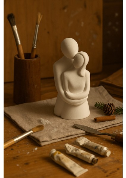 Sevgi ve Bağlılık Figürü El Yapımı Soyut Heykel 12.2x7 fırsatları