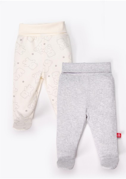 Patikli Pantolon 2li (Cute Bear) Gri Melanj