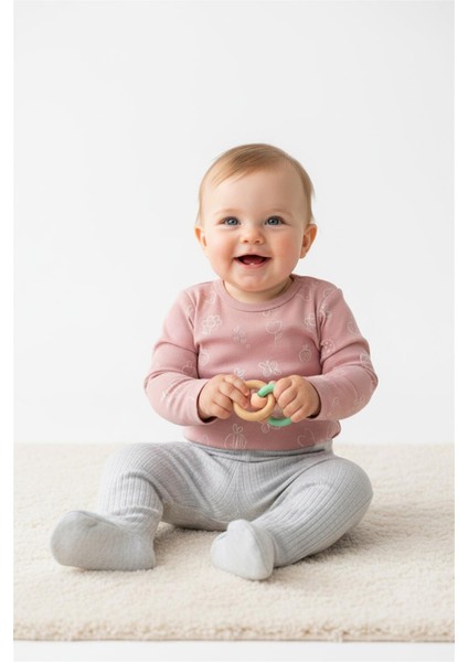 Patikli Pantolon 2li (Cute Bear) Gri Melanj fırsatları