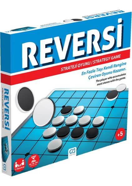 Reversi +5 Yaş Için 2 Oyunculu Eğlenceli Strateji Zeka Taş Kutu Oyunu