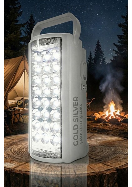 Gold Silver GS-2400 Şarjlı 24 LED Işıldak & Powerbank - 80 Saat Aydınlatma (Telefon Şarj Eder) fırsatları
