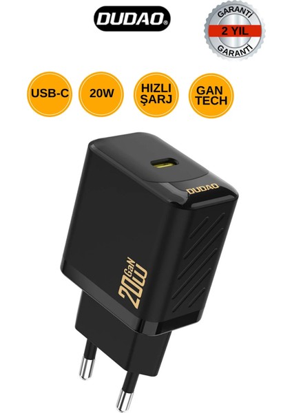 A14EU 20W Power Delivery (Pd) Type-C Hızlı Şarj Adaptörü | iPhone 15/14/13, Samsung, Xiaomi Tüm Cihazlara Uyumlu Şarj Başlığı