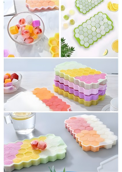 Mytechcat® 37 Bölmeli Slikon Petek Şeklinde Buz Kalıbı