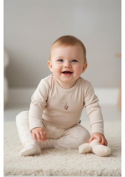 Patikli Pantolon 2li (Cute Bunny) Bej