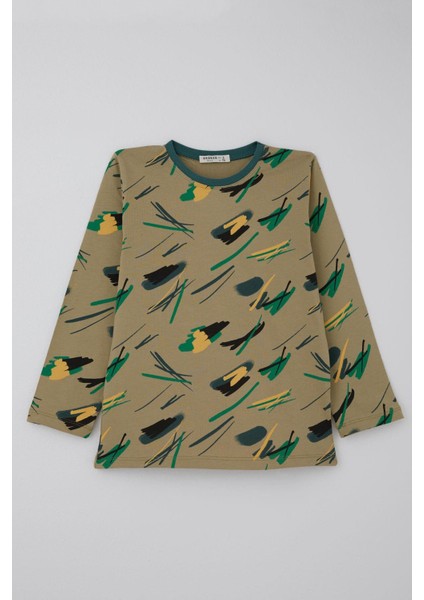 Erkek Çocuk Pijama Takımı Uykucu Fırça 4-8 Yaş, Haki Yeşil fiyatları