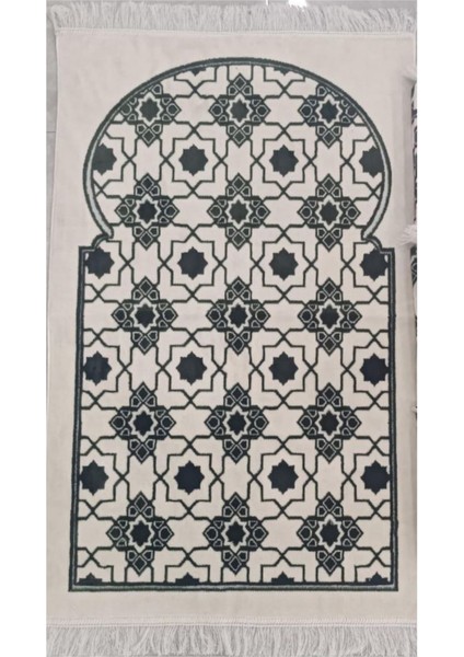 Islami Yıldızlı Çokgen Süsleme Motif Akrilik Polyester Kadife Desenli Namazlık Seccade (110X70)CM 700 gr fiyatları