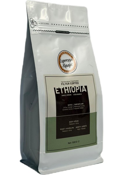 Taze Öğütülmüş Ethiopia Filtre Kahve 500 gr fiyatları