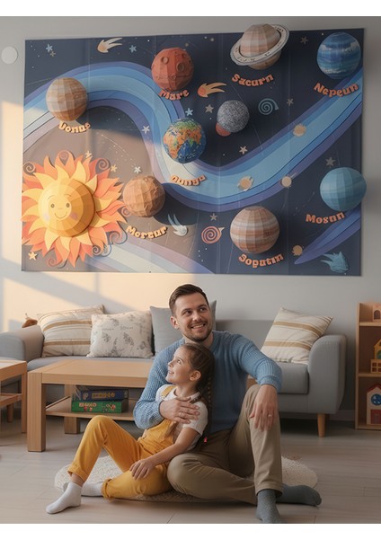 Güneş Sistemi Modeli Seti | Çocuk Odası Gezegenler Duvar Dekoru fırsatları