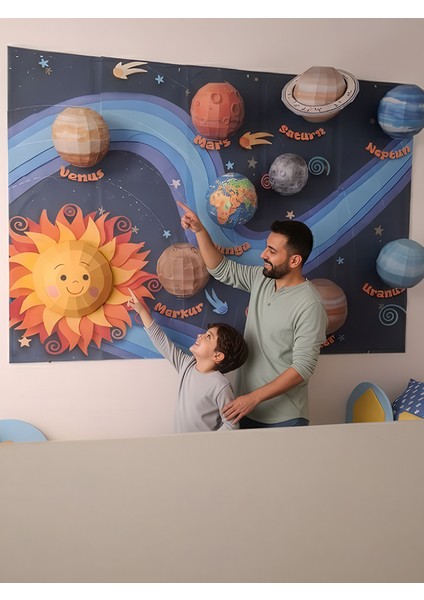Güneş Sistemi Modeli Seti | Çocuk Odası Gezegenler Duvar Dekoru indirimleri