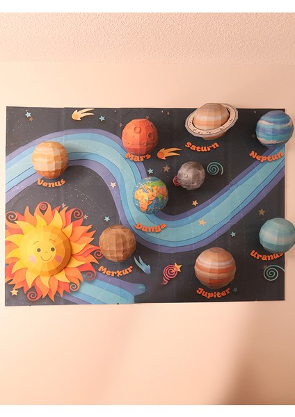 Güneş Sistemi Modeli Seti | Çocuk Odası Gezegenler Duvar Dekoru