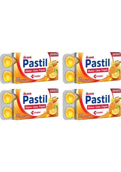 Pastil Ihlamur+Limon+Propolis 8 Li Tablet x 4 Adet