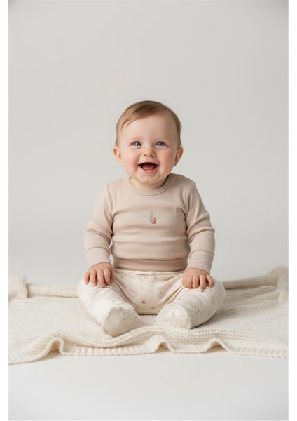 Patikli Pantolon 2li (Cute Bear) Bej