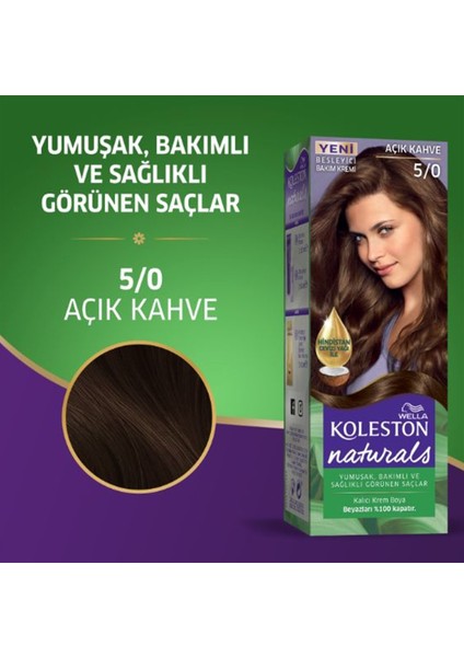 Naturals Saç Boyası Açık Kahve 5/0 2x Paket fırsatları