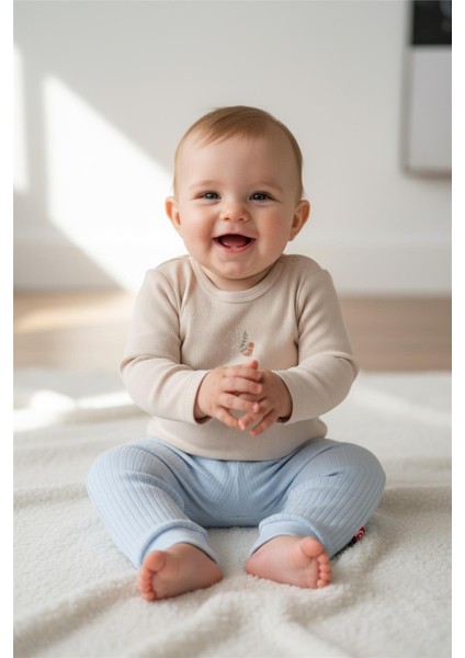 Patiksiz Pantolon 2li (Cute Bear) Mavi