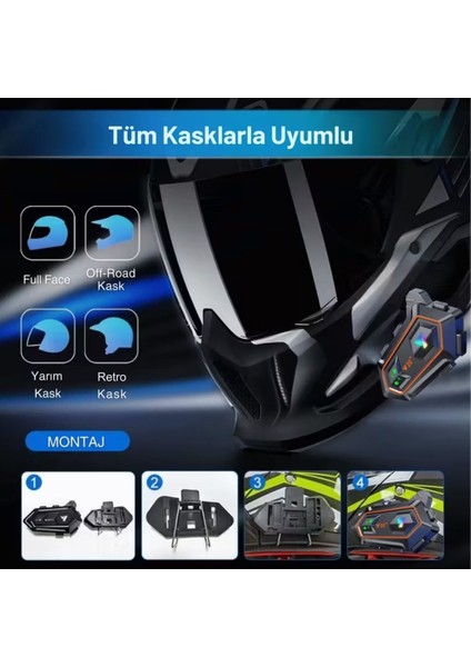 Mytechcat® Y20 Motorsikletler Için Kablosuz Bluetooth Kulaklıklı - Suya Dayanıklı Kask Kulaklığı indirimleri