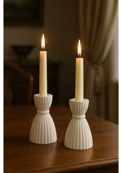 2’li Prenses Görünümlü Şamdan Seti