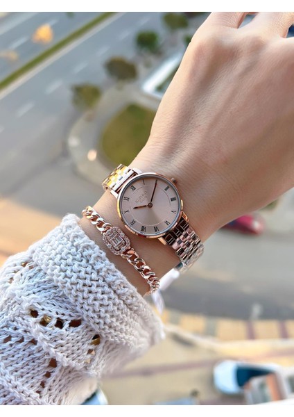 Çelik Kasa & Kordon Kararma ve Renk Atma Yapmaz Kadın Kol Saati+Bileklik JG015809.2 fiyatları