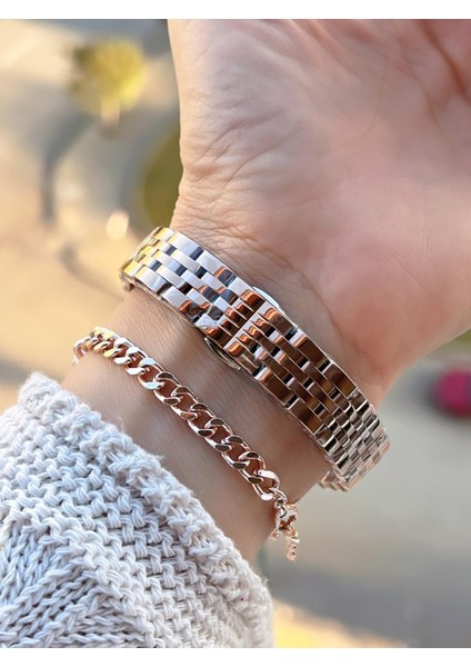 Çelik Kasa & Kordon Kararma ve Renk Atma Yapmaz Kadın Kol Saati+Bileklik JG015809.2 modelleri