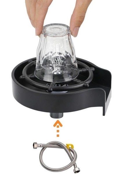 Mytechcat® Yüksek Basınçlı Otomatik Bardak Yıkama Aparatı Mutfak Lavaboları Için Hızlı Kupa Durulayıcı fırsatları