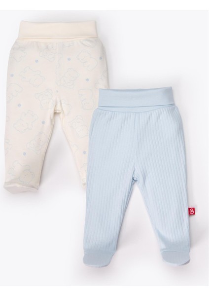 Patikli Pantolon 2li (Cute Bear) Mavi