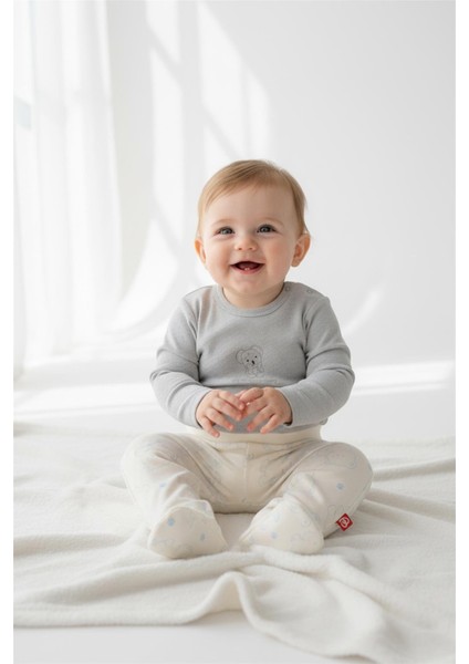 Patikli Pantolon 2li (Cute Bear) Mavi