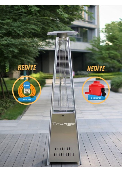 Piramit Soba Dış Mekan Isıtıcı Isı Piramidi Paslanmaz Inox