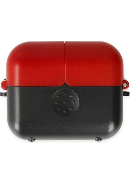 Airpods 3 (3.nesil) Basmalı Kılıf - Siyah-Kırmızı