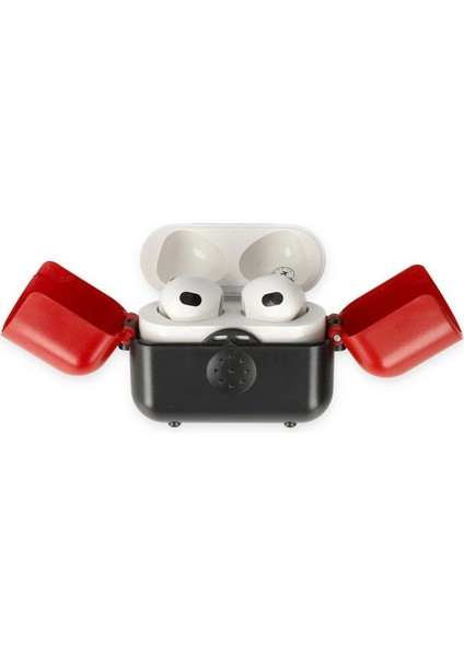 Airpods 3 (3.nesil) Basmalı Kılıf - Siyah-Kırmızı modelleri