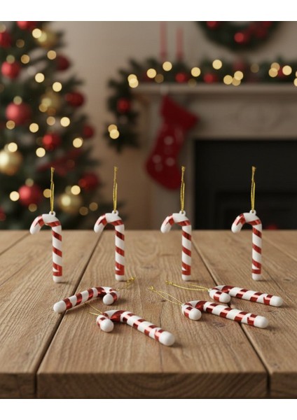 6’lı Baston Şeker Figürü – Kırmızı Beyaz