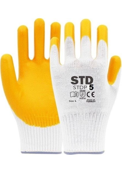p5 Nitril Kaplama Örme Iş Eldiveni EN388 Xl 12 Adet