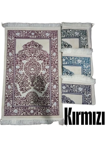 Klasik Çiçek Motifi Akrilik Polyester Kadife Desenli Namazlık Seccade (110X70)CM 700 gr