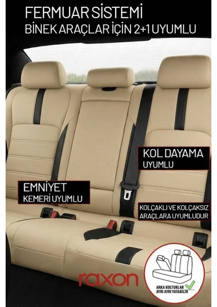 Ford C-Max 2019 ve Sonrası Için 2+1 Binek Araçlara Uyumlu Tay Tüyü Oto Koltuk Kılıfı indirimleri