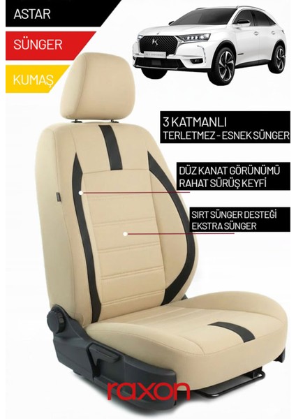 Ds7 Crossback 2021 ve Sonrası Için 2+1 Binek Araçlara Uyumlu Tay Tüyü Oto Koltuk Kılıfı