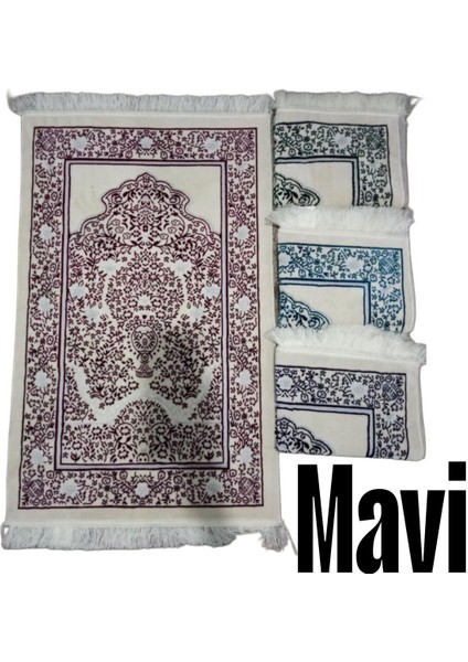 Klasik Çiçek Motifi Akrilik Polyester Kadife Desenli Namazlık Seccade (110X70)CM 700 gr