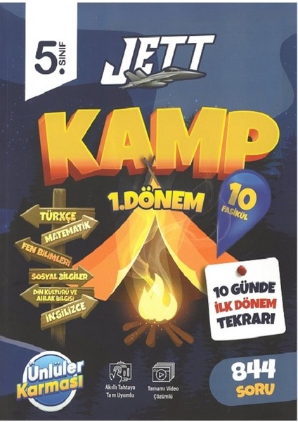 5.sınıf Yeni 1.dönem Jett Kamp Denemeleri 10 Günde Ilk Dönem Tekrarı + Math Max Kitabı Hediyeli fiyatları