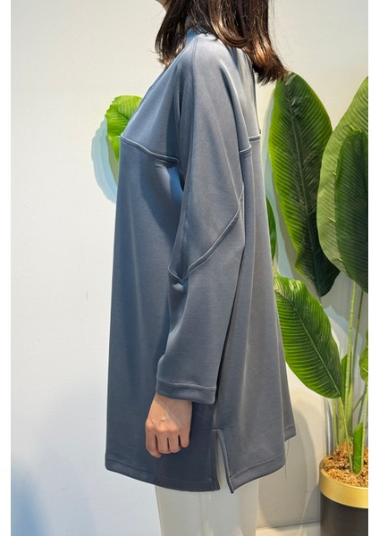 Ön Kısmı Fermuar Detay Tunik 10611 Antrasit modelleri