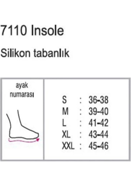 Orthocare Insole-Tabanlık Silkon Tabanlık 7110 fiyatları