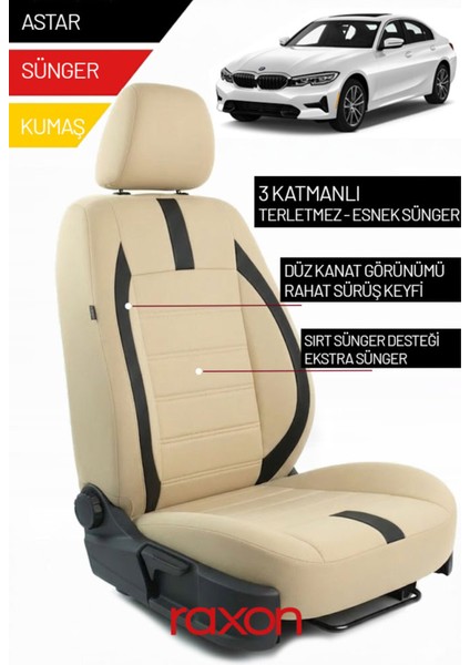 Bmw 3 Serisi G20 2023 ve Sonrası Için 2+1 Binek Araçlara Uyumlu Tay Tüyü Oto Koltuk Kılıfı